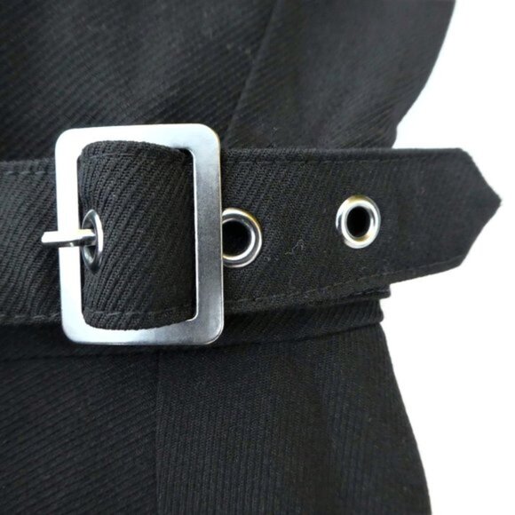 Hot Topic Tuxedo Coat Double Breasted Snaps Side Buckles Floral Tails Satin SM - Picture 4 of 8